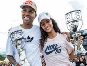 Felipe Gustavo e Rayssa Leal a "Fadinha" subiram ao pódio do SLS Brasília