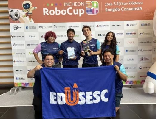 Estudantes brasilienses conquistam o título de campeão mundial RoboCupJunior 2026 na Coreia do Sul.